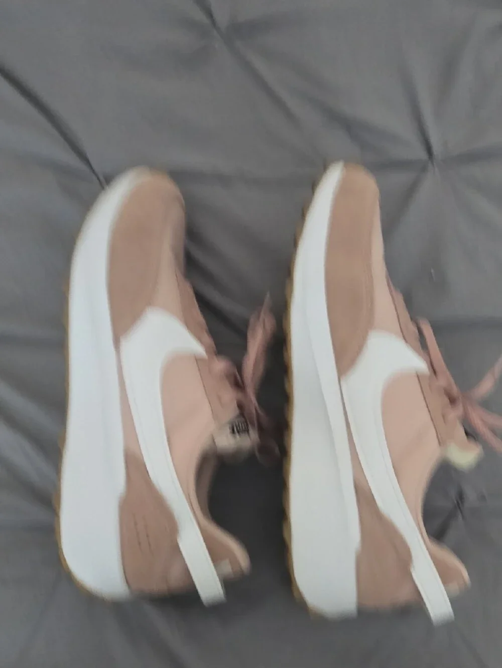 Nike Dusty Pink Retro Runner Sneakers with White Swoosh